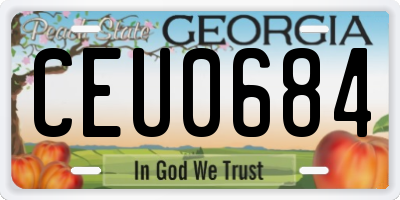 GA license plate CEU0684