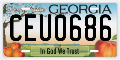 GA license plate CEU0686