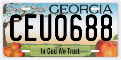 GA license plate CEU0688