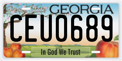 GA license plate CEU0689
