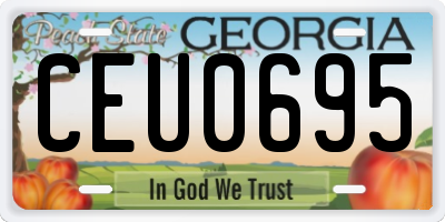 GA license plate CEU0695