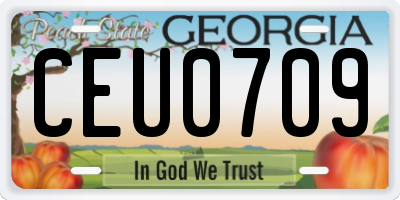 GA license plate CEU0709