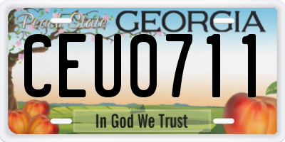 GA license plate CEU0711