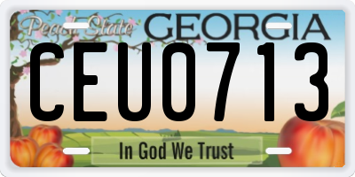 GA license plate CEU0713