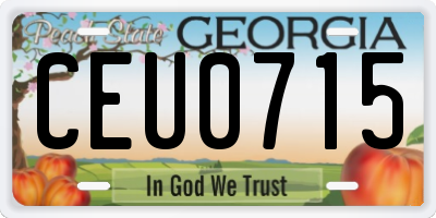 GA license plate CEU0715