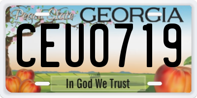 GA license plate CEU0719