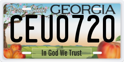 GA license plate CEU0720