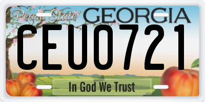 GA license plate CEU0721