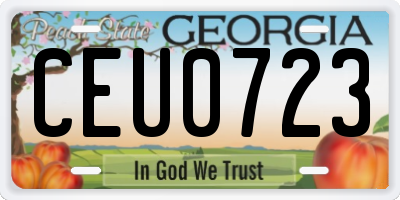 GA license plate CEU0723