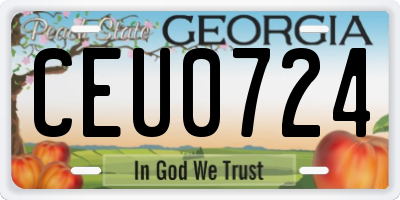 GA license plate CEU0724
