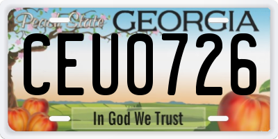 GA license plate CEU0726