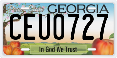 GA license plate CEU0727