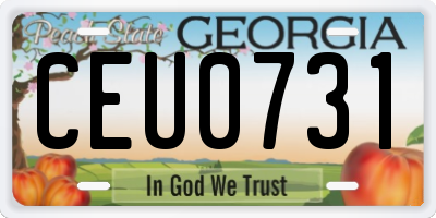 GA license plate CEU0731