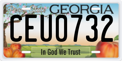GA license plate CEU0732