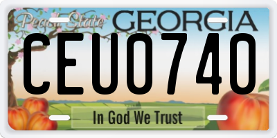 GA license plate CEU0740