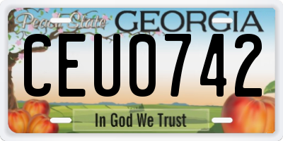 GA license plate CEU0742