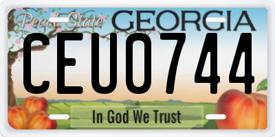GA license plate CEU0744