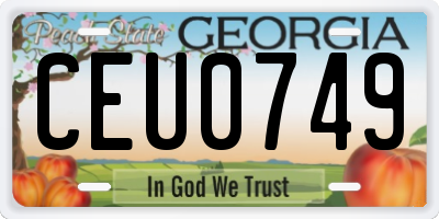 GA license plate CEU0749