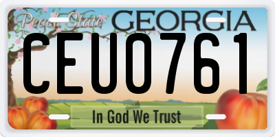 GA license plate CEU0761