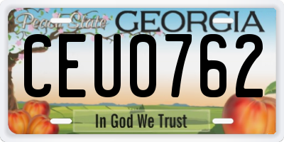 GA license plate CEU0762
