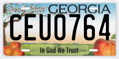 GA license plate CEU0764