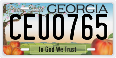 GA license plate CEU0765