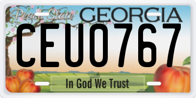 GA license plate CEU0767