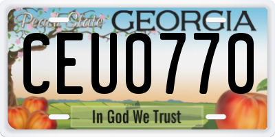 GA license plate CEU0770