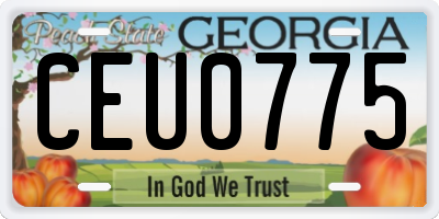 GA license plate CEU0775