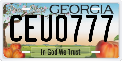 GA license plate CEU0777