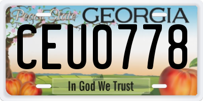 GA license plate CEU0778