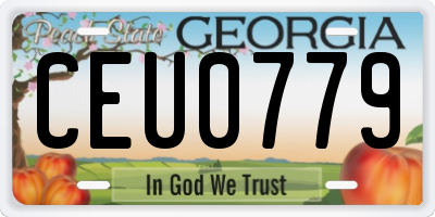 GA license plate CEU0779
