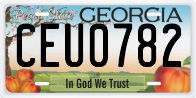 GA license plate CEU0782