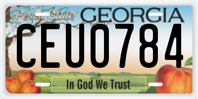 GA license plate CEU0784