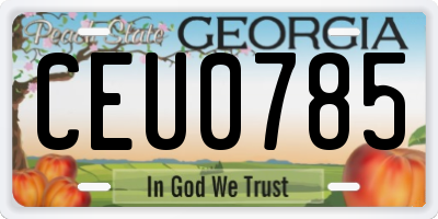 GA license plate CEU0785