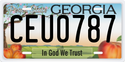 GA license plate CEU0787