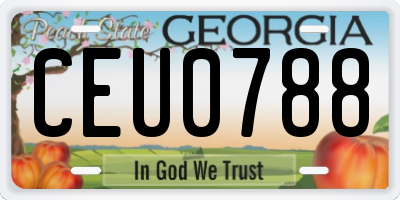 GA license plate CEU0788