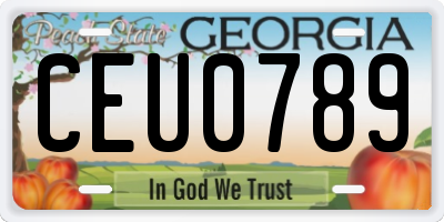 GA license plate CEU0789
