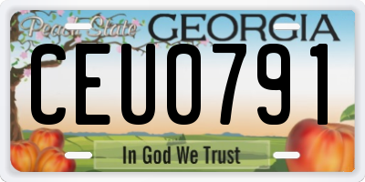 GA license plate CEU0791
