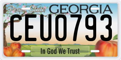 GA license plate CEU0793