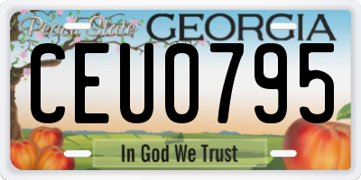 GA license plate CEU0795