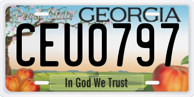 GA license plate CEU0797