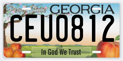 GA license plate CEU0812
