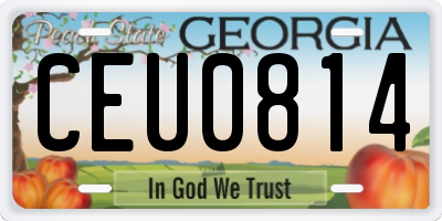 GA license plate CEU0814