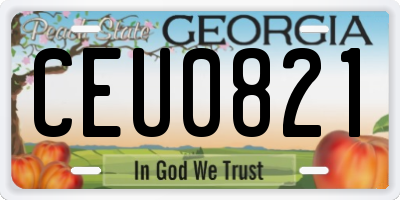 GA license plate CEU0821
