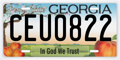 GA license plate CEU0822