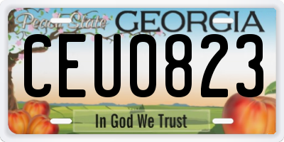 GA license plate CEU0823