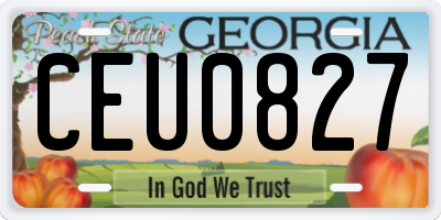 GA license plate CEU0827