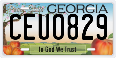 GA license plate CEU0829