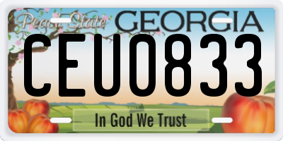 GA license plate CEU0833